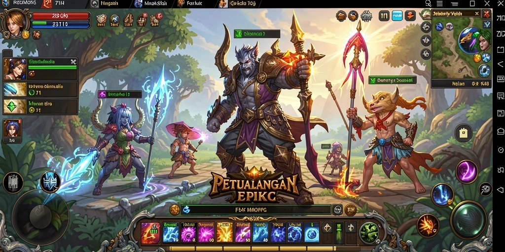 Tangkapan layar permainan 71H menampilkan aksi pertarungan seru dalam dunia MMORPG.