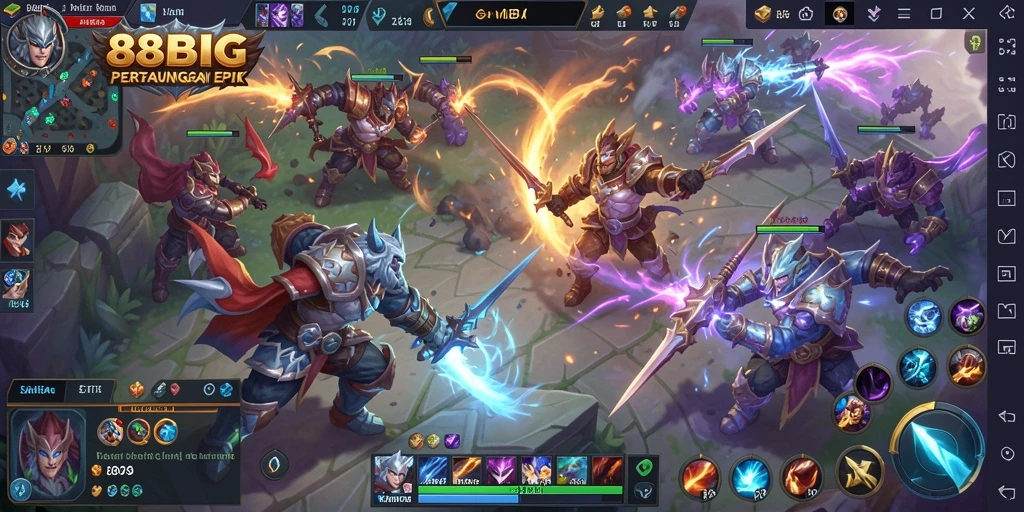 Tangkapan layar gameplay seru dalam 88BIG MOBA.