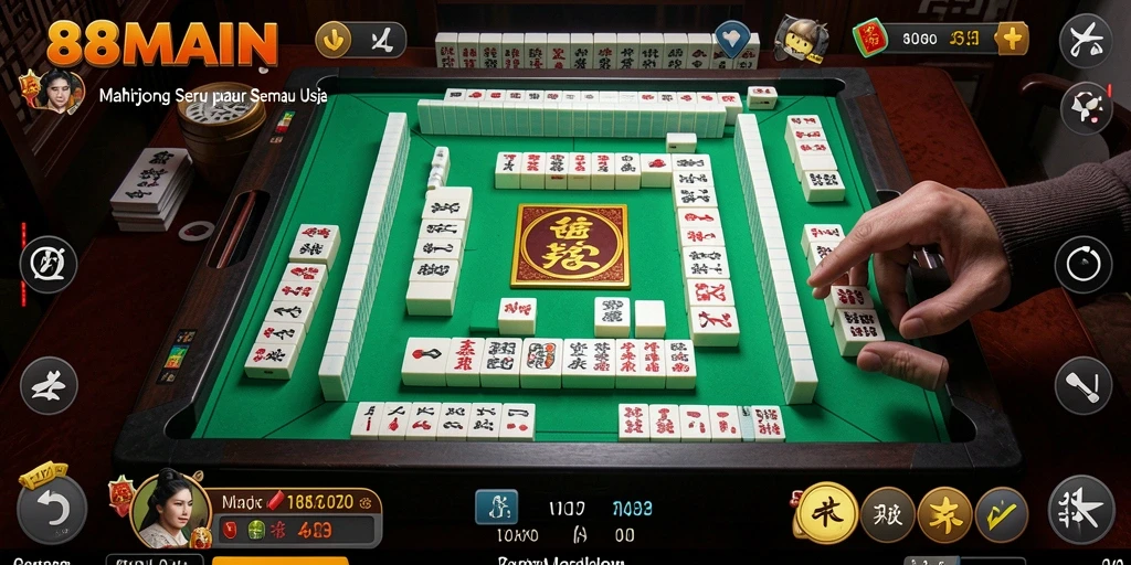 Tampilan permainan Mahjong yang menarik dan penuh warna.