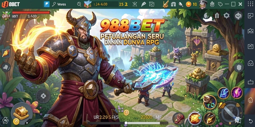 Tampilan gameplay seru dari 988BET yang penuh petualangan RPG.