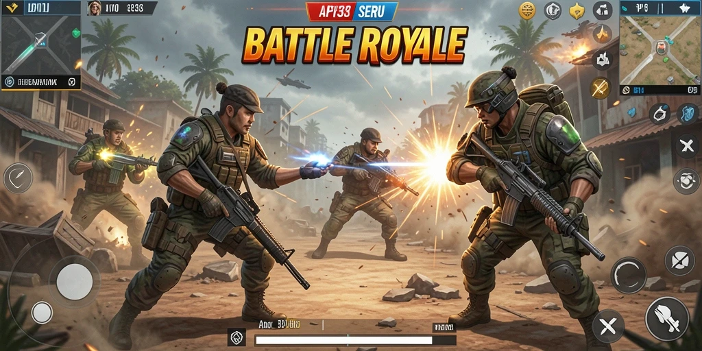 Tangkapan layar gameplay API33 menampilkan aksi pertempuran yang mendebarkan.