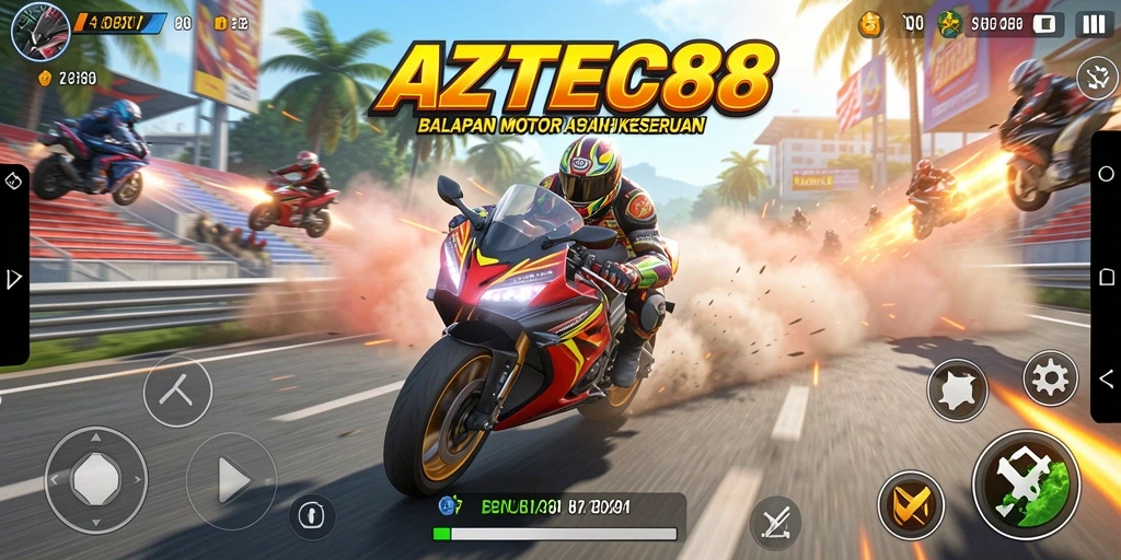 Gameplay seru balapan motor di AZTEC88 dengan grafik menawan.