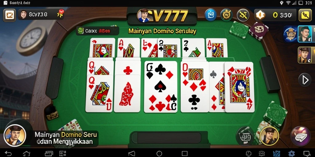 Screenshot gameplay menampilkan aksi seru permainan Domino di CV777.