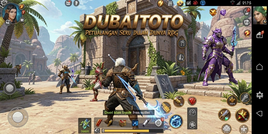 Tangkapan layar DUBAITOTO menampilkan aksi seru dalam pertempuran RPG.