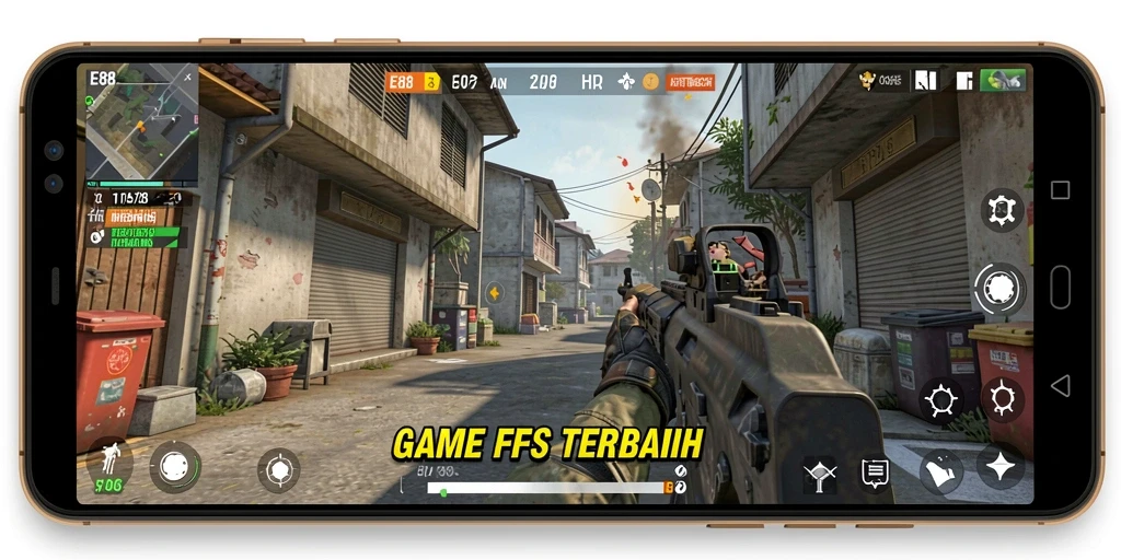 Gameplay seru E88 dengan aksi tembak-menembak yang mendebarkan.