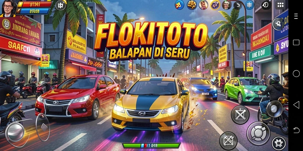 Gameplay seru di jalanan balapan penuh tantangan.
