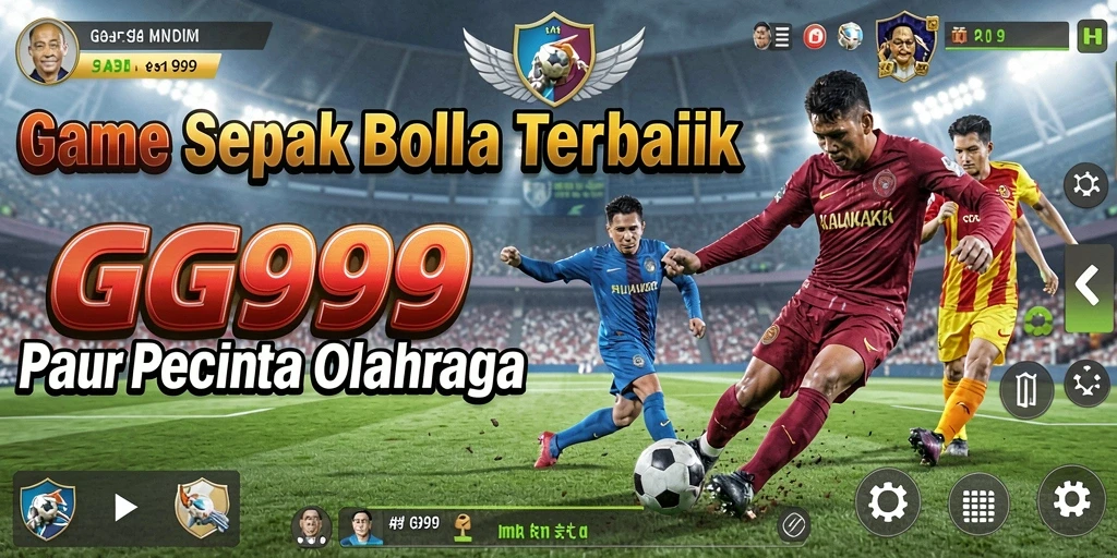Tampilan gameplay GG999 yang mendebarkan saat pertandingan sepak bola.