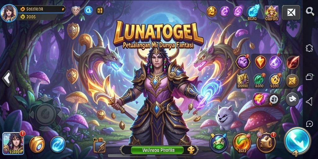 Screenshot gameplay <strong>LUNATOGEL</strong> menampilkan petualangan seru di dunia fantasi.