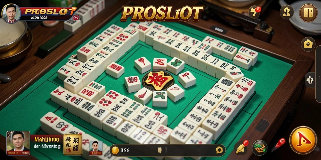 Tampilan gameplay Mahjong yang menarik di PROSLOT.