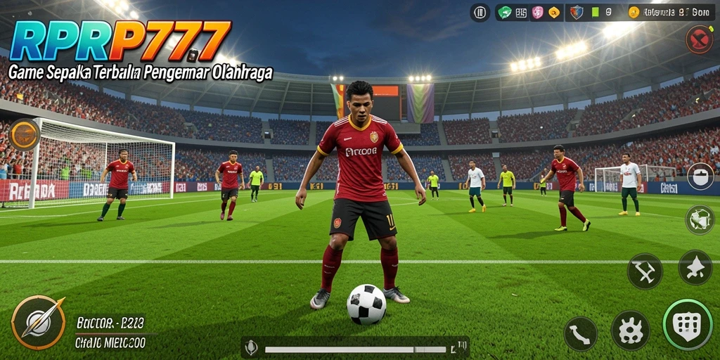 Tampilan menarik dari gameplay sepenuhnya dalam RPRP777 dengan aksi sepak bola nyata.
