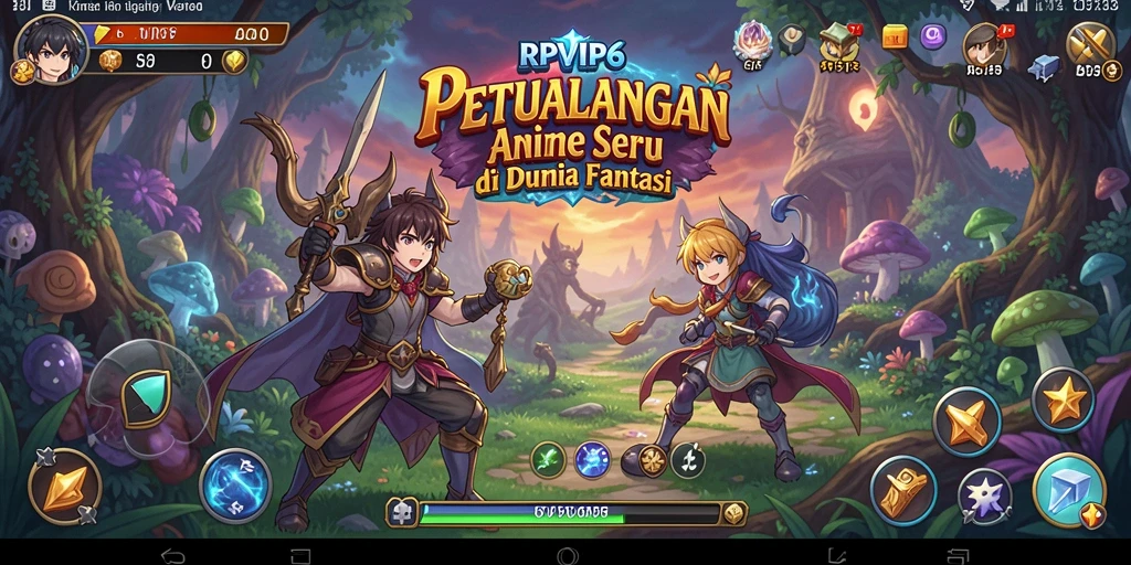 Screenshot RPVIP6 menampilkan aksi seru dalam pertarungan karakter Anime.
