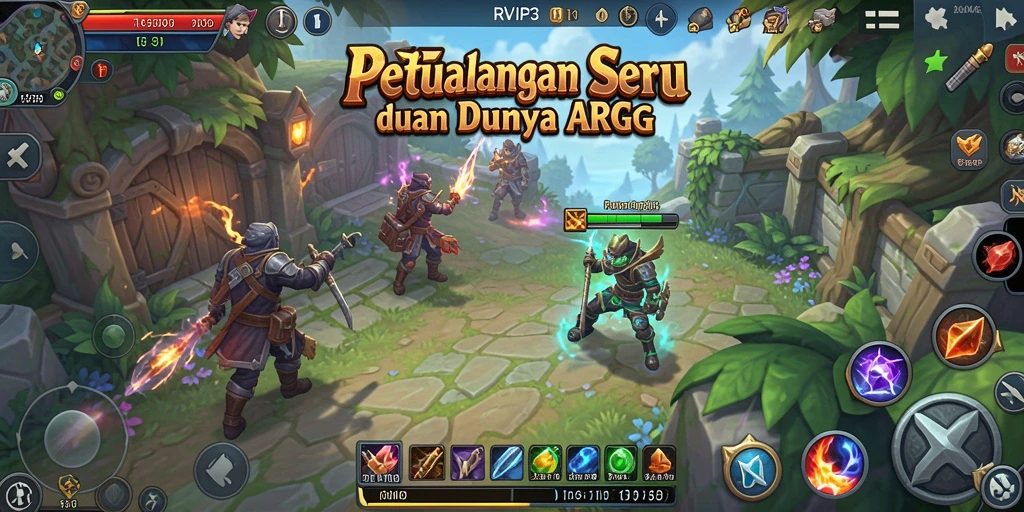 Screenshot menampilkan pertarungan seru dalam game ARPG RVIP3.