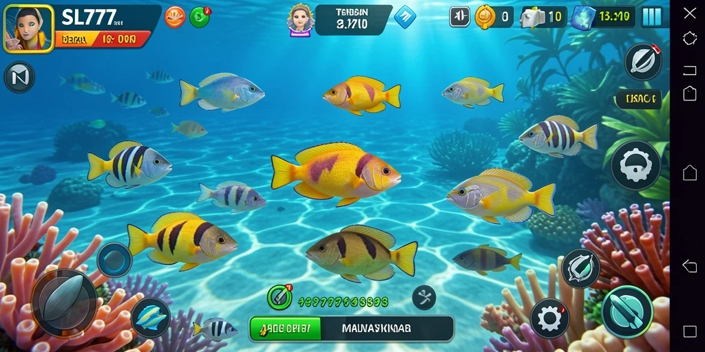 Tampilan gameplay menyenangkan di dunia bawah laut SL777.
