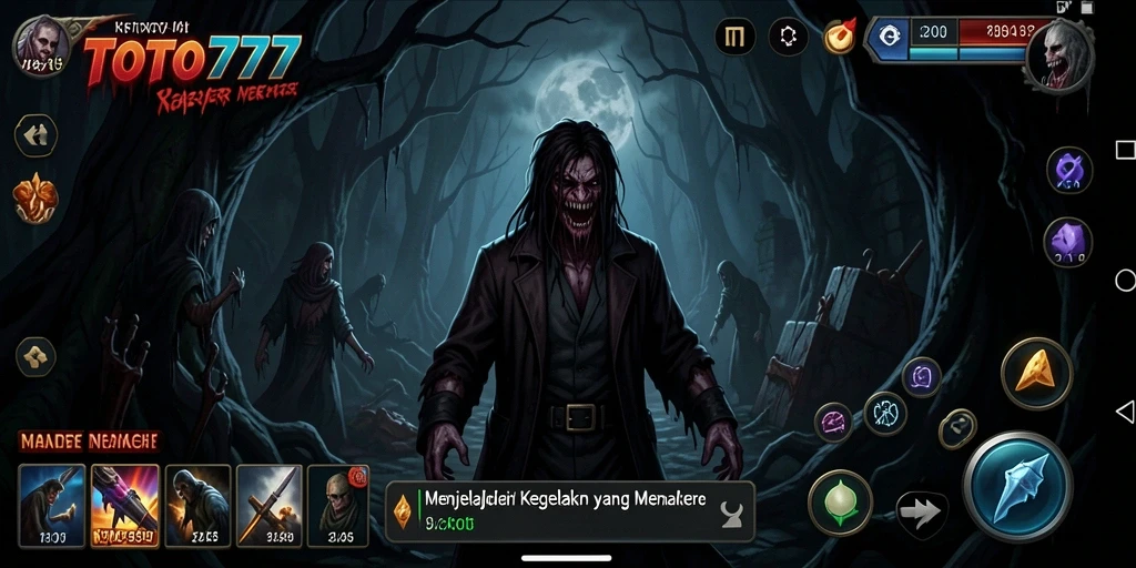 Tampilan gameplay menyeramkan dari TOTO777 dalam suasana mencekam.