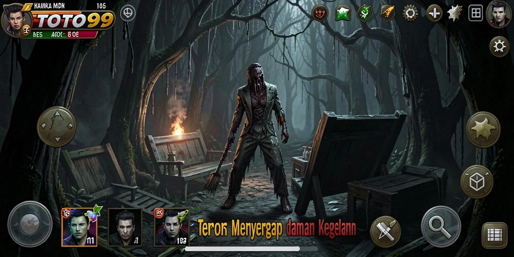Screenshot menampilkan gameplay menegangkan dari TOTO99 dengan atmosfer Horror yang intens.
